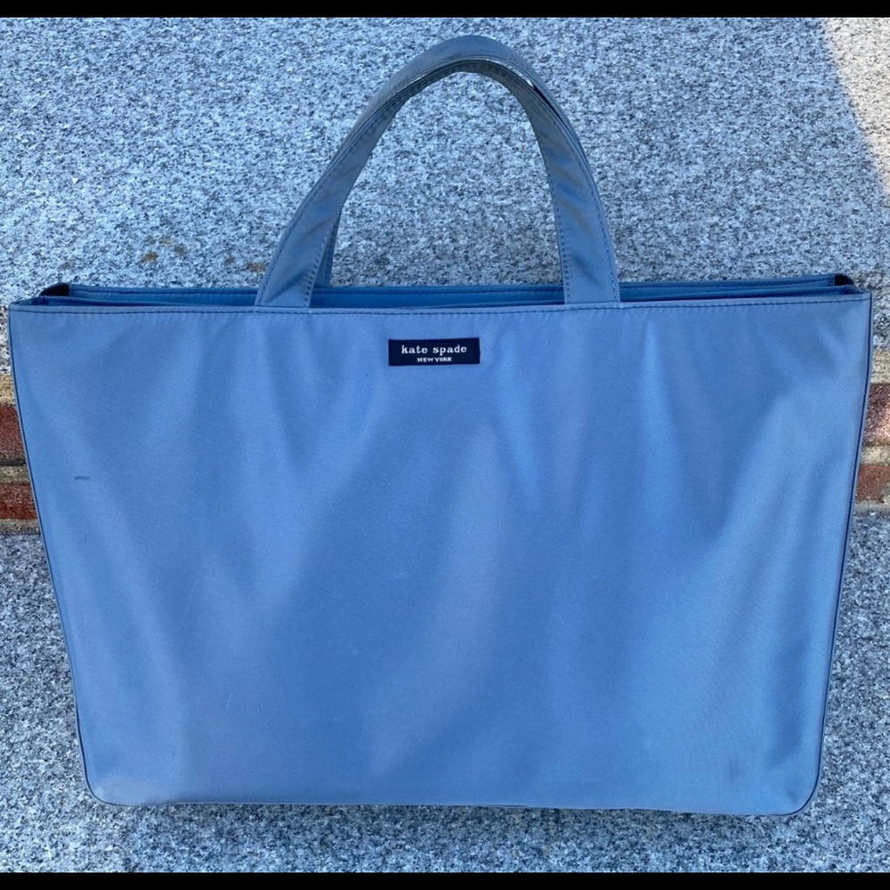Vintage Blue Kate Spade Nylon Pewter Hand Bag